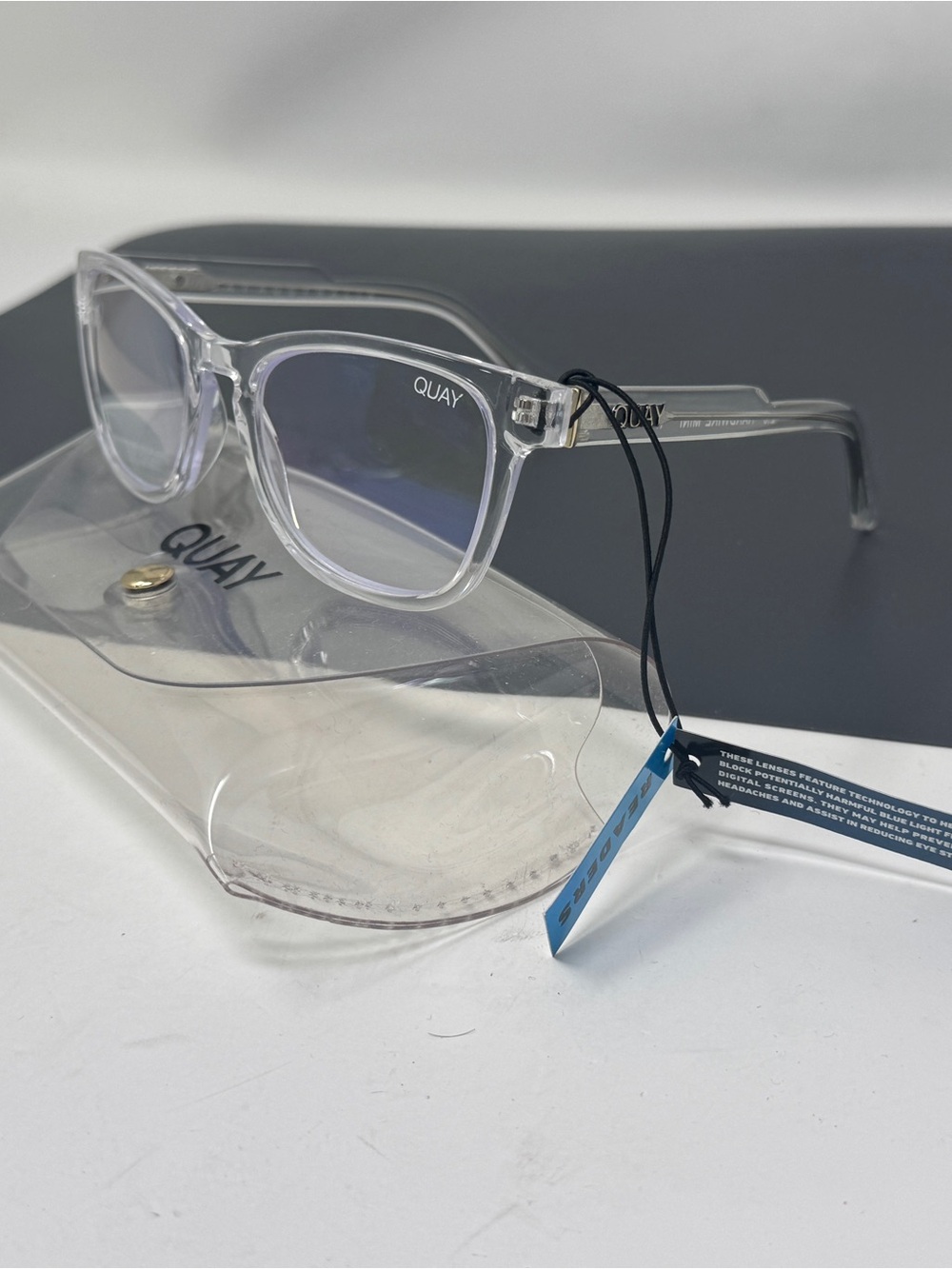 Quay Mini Hardwire Blue Light Glasses reading glasses + 2.00 clear